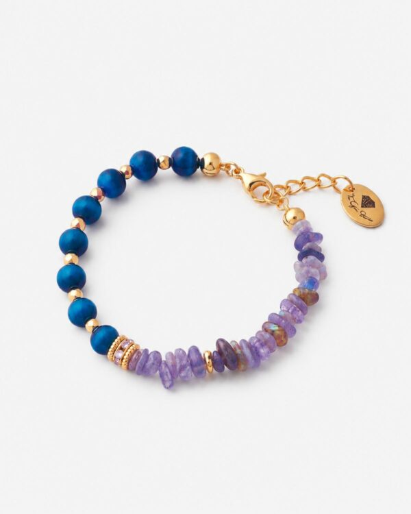 Blue Tiger Eye and Labradorite Bracelet - Handcrafted Gemstone Accessory