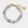 Mother of Pearl Chips and Crystals Bracelet - Natural Elegance