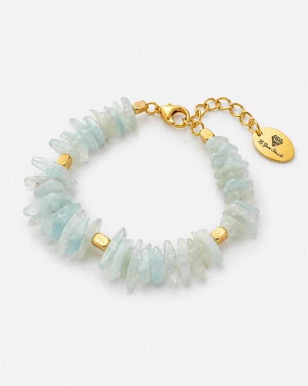 Aquamarine Chips Bracelet - Natural Stone Jewelry