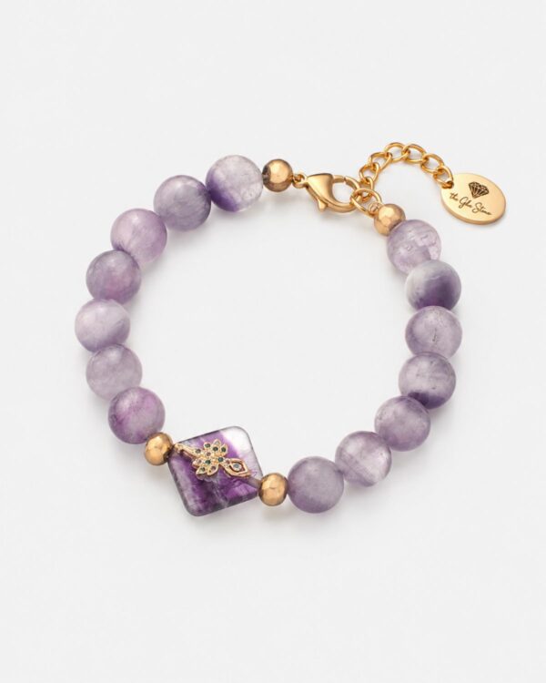 Amethyst Bracelet with Gold Elements