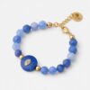 Light Blue Quartz with Eye Element Bracelet - Gemstone Jewelry