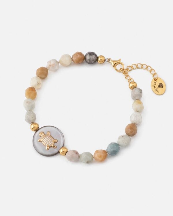 Turtle Motif Amazorite Bracelet for Nature Lovers