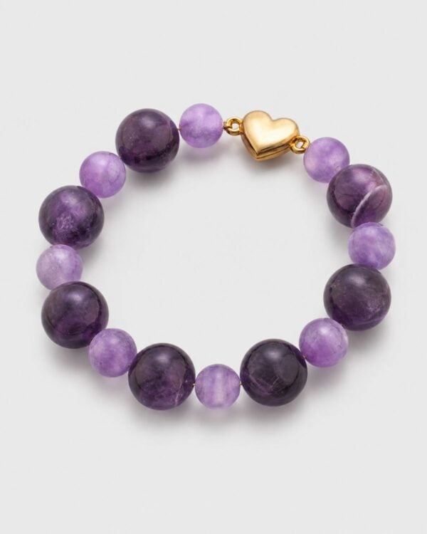 Stylish Round Amethyst Bracelet