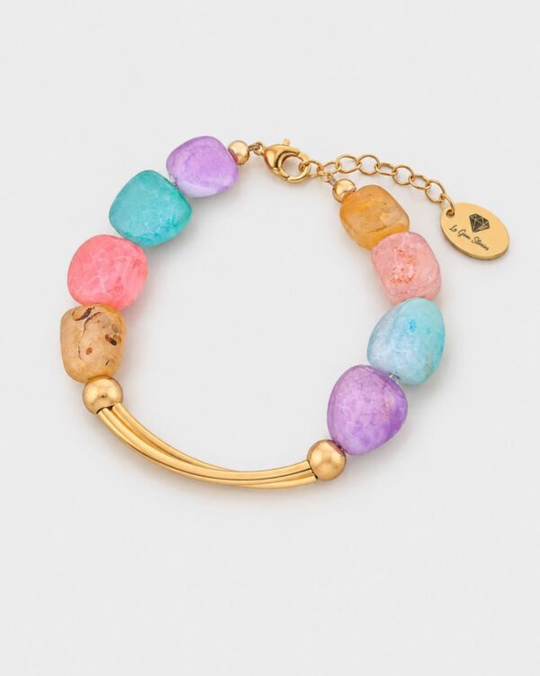 Colourful Brazilian Agate Bracelet - Handcrafted Gemstone Jewelry