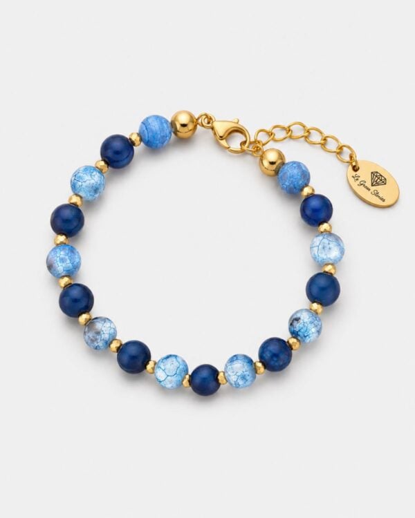 Stylish Blue Agate Bracelet with Adjustable Clasp