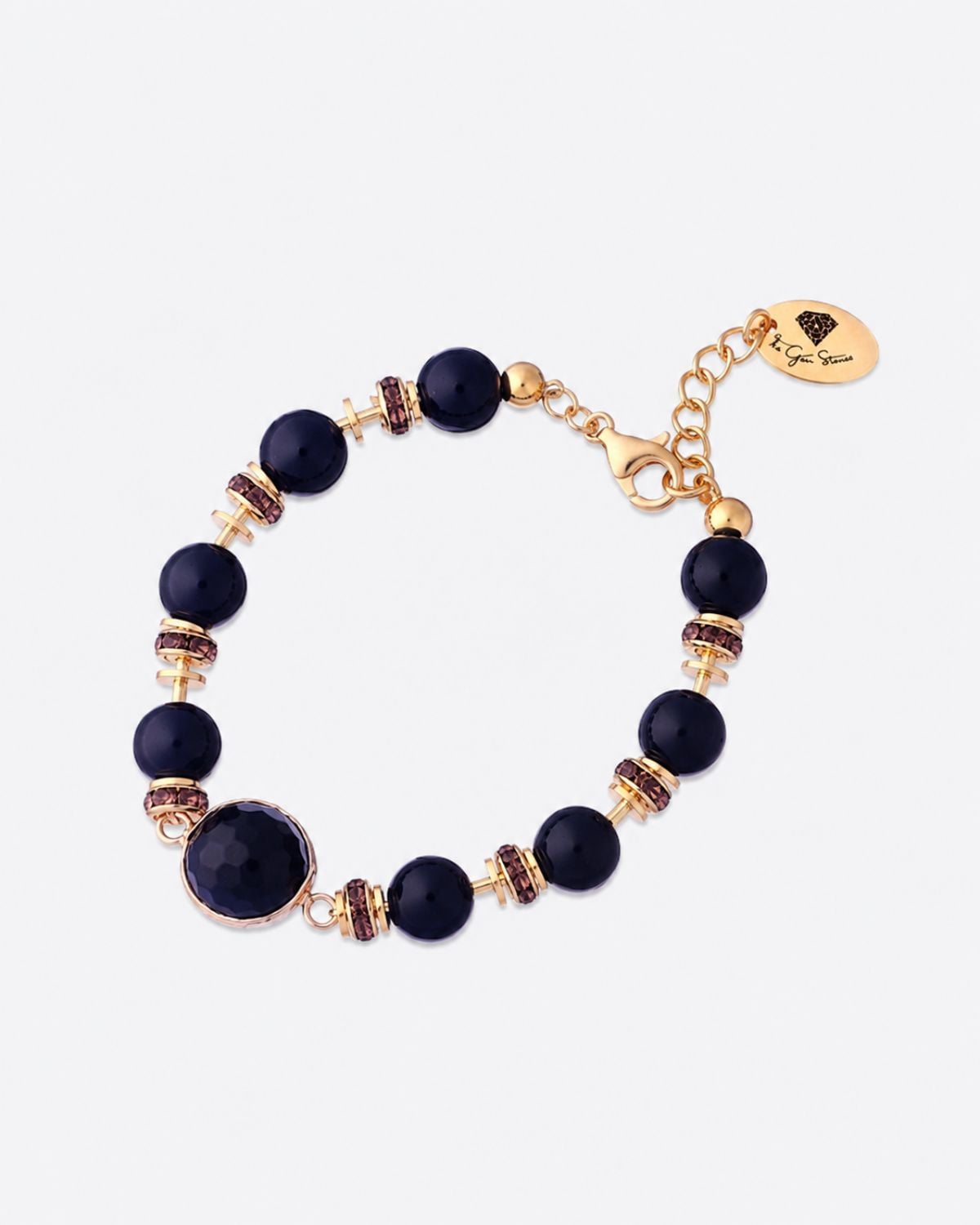 Agate Bracelet With Rondelle Beads Agate Bracelet with Swarovski Rondelle Beads - Handcrafted Fashion Jewelry