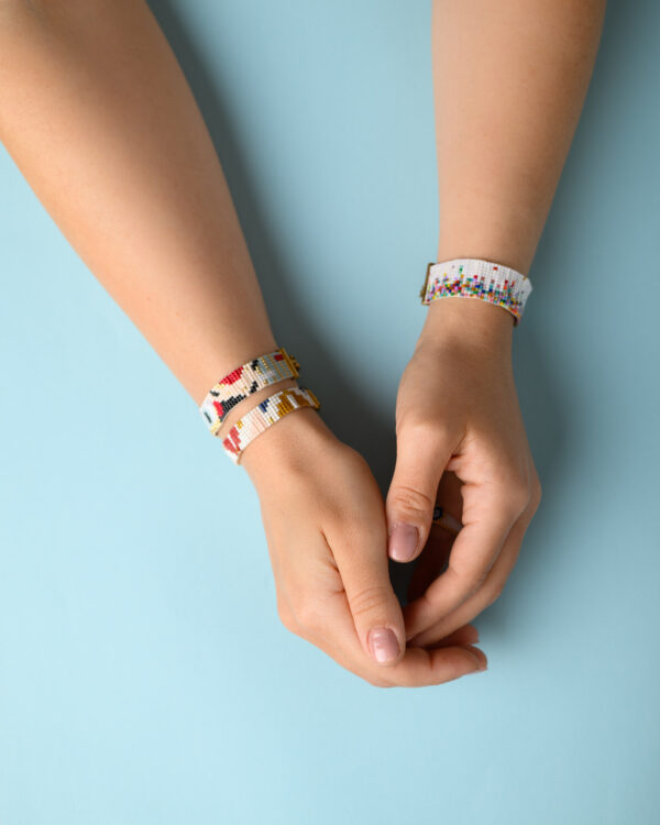 Miyuki Loom Bracelet with Dynamic Hand-Stitched Patterns