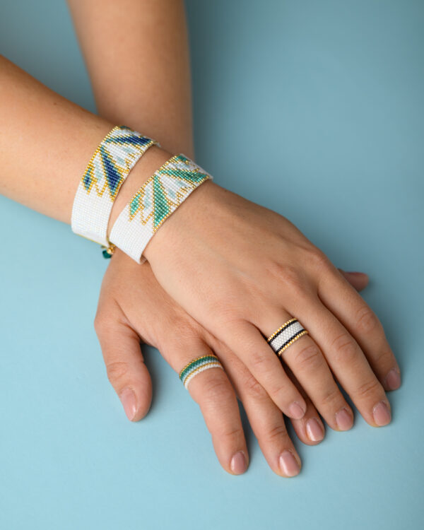 Miyuki Loom Stitch Swan Bracelet - Handcrafted Jewelry