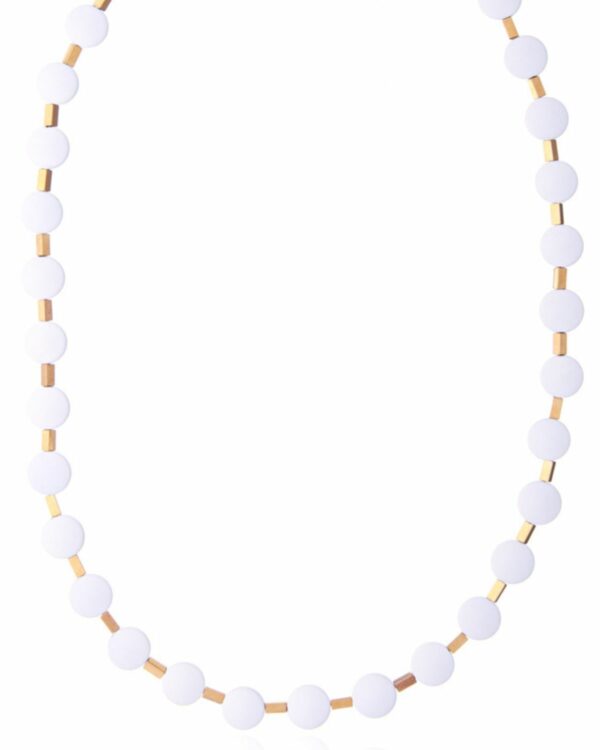 White Dots Hematite Necklace with speckled design