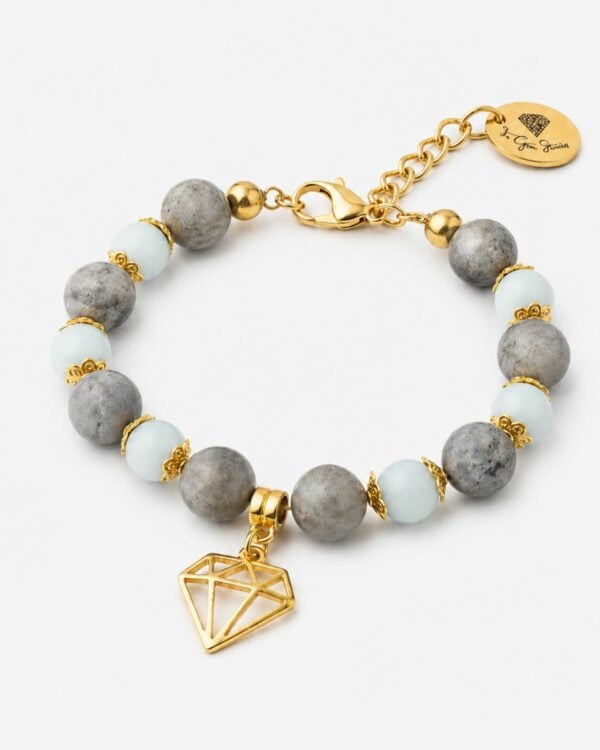 Elegant candlestick and jade bracelet with diamond accent