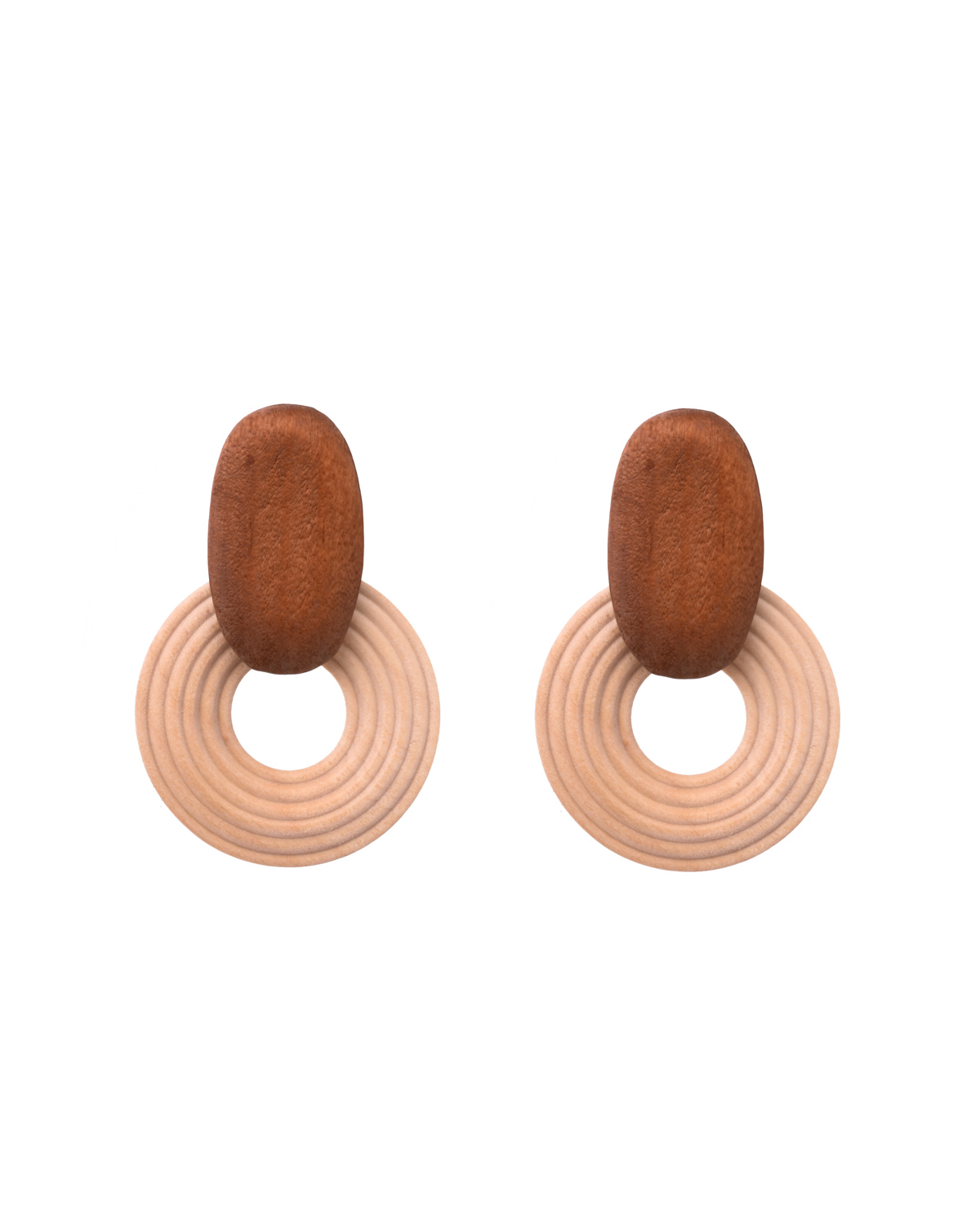 Wooden circle earrings