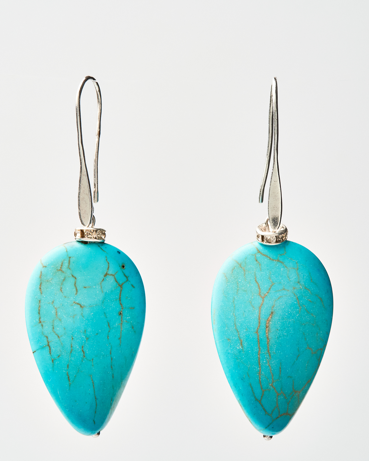 Turquoise large chips earrings