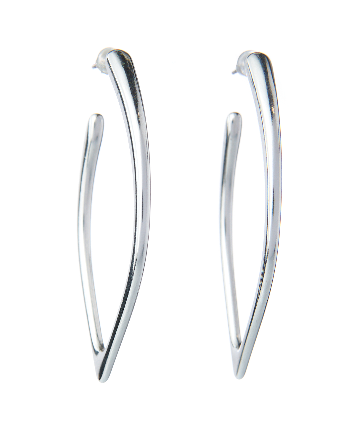 Drop Link Earring rhodium plated