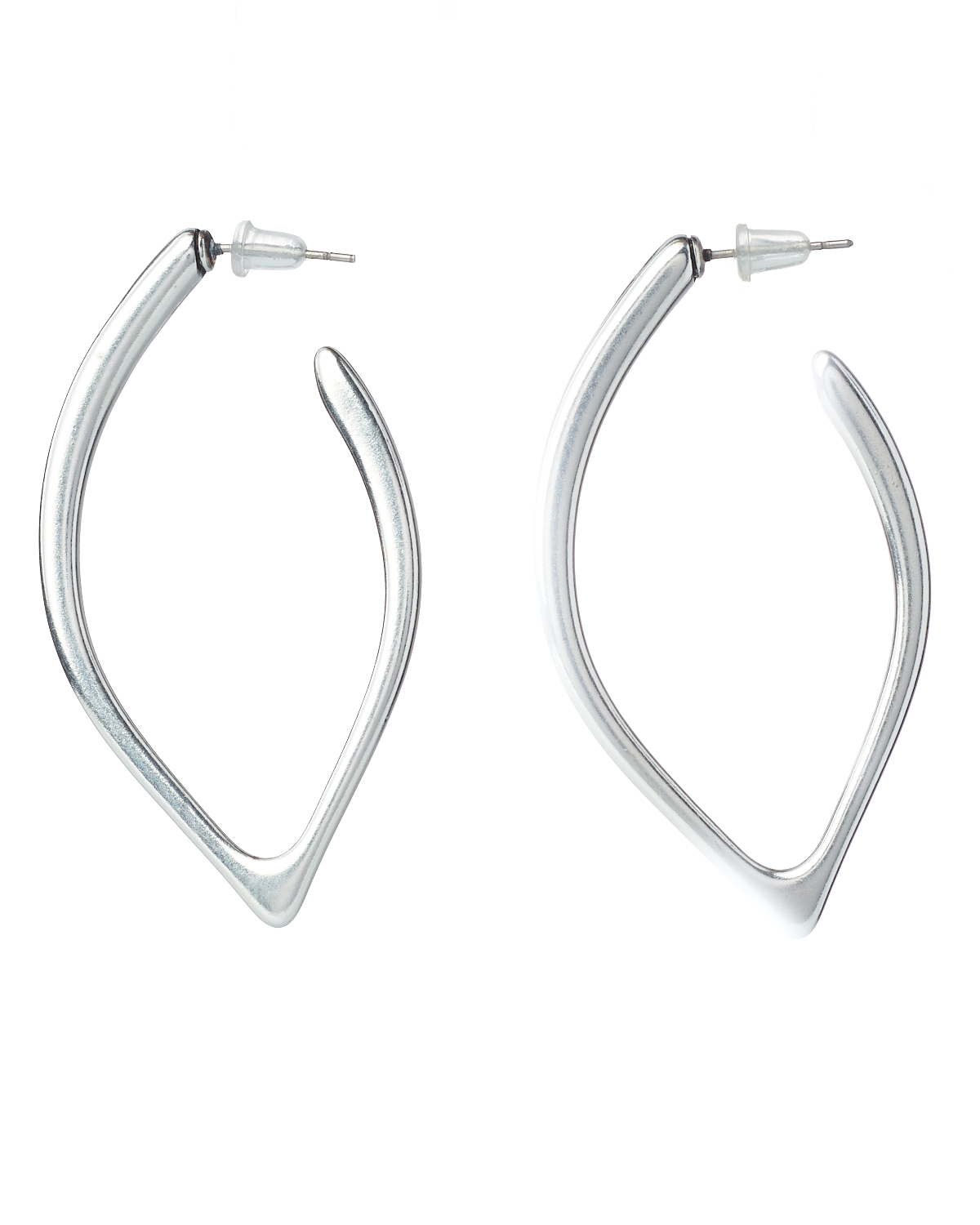 Drop Link Earring rhodium plated 2