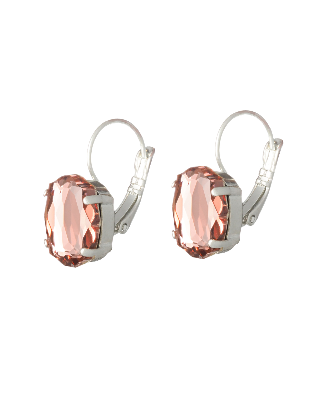 Blush Rose Baroque Mirror Earrings - Rhodium plated Close