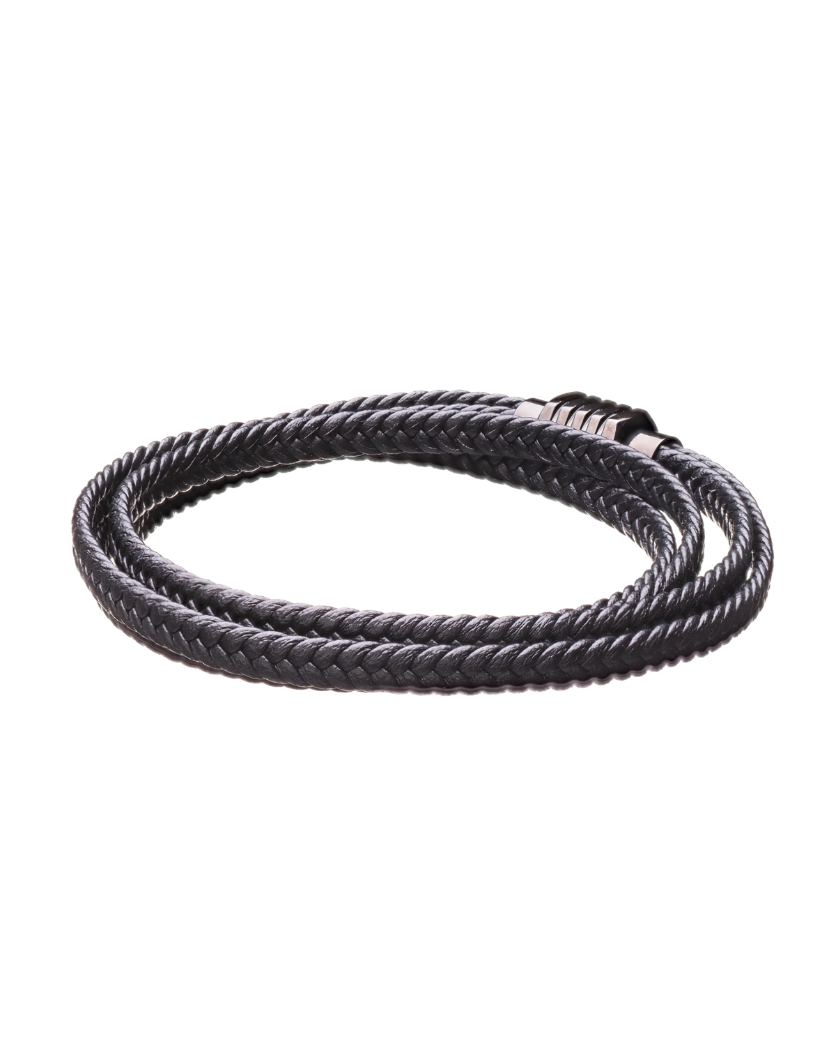 Leather Wrap men's bracelet-Black 2