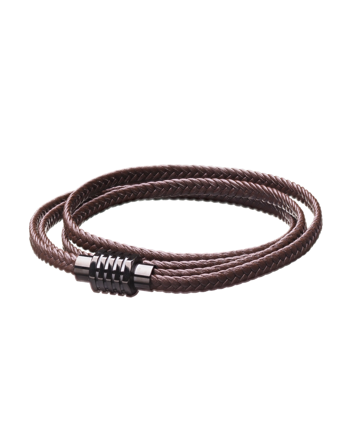 Leather Wrap men's bracelet-Brown 1