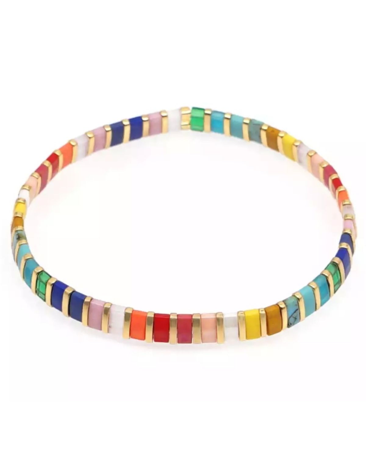 Bracelet with Colourful Miyuki Tila Beads