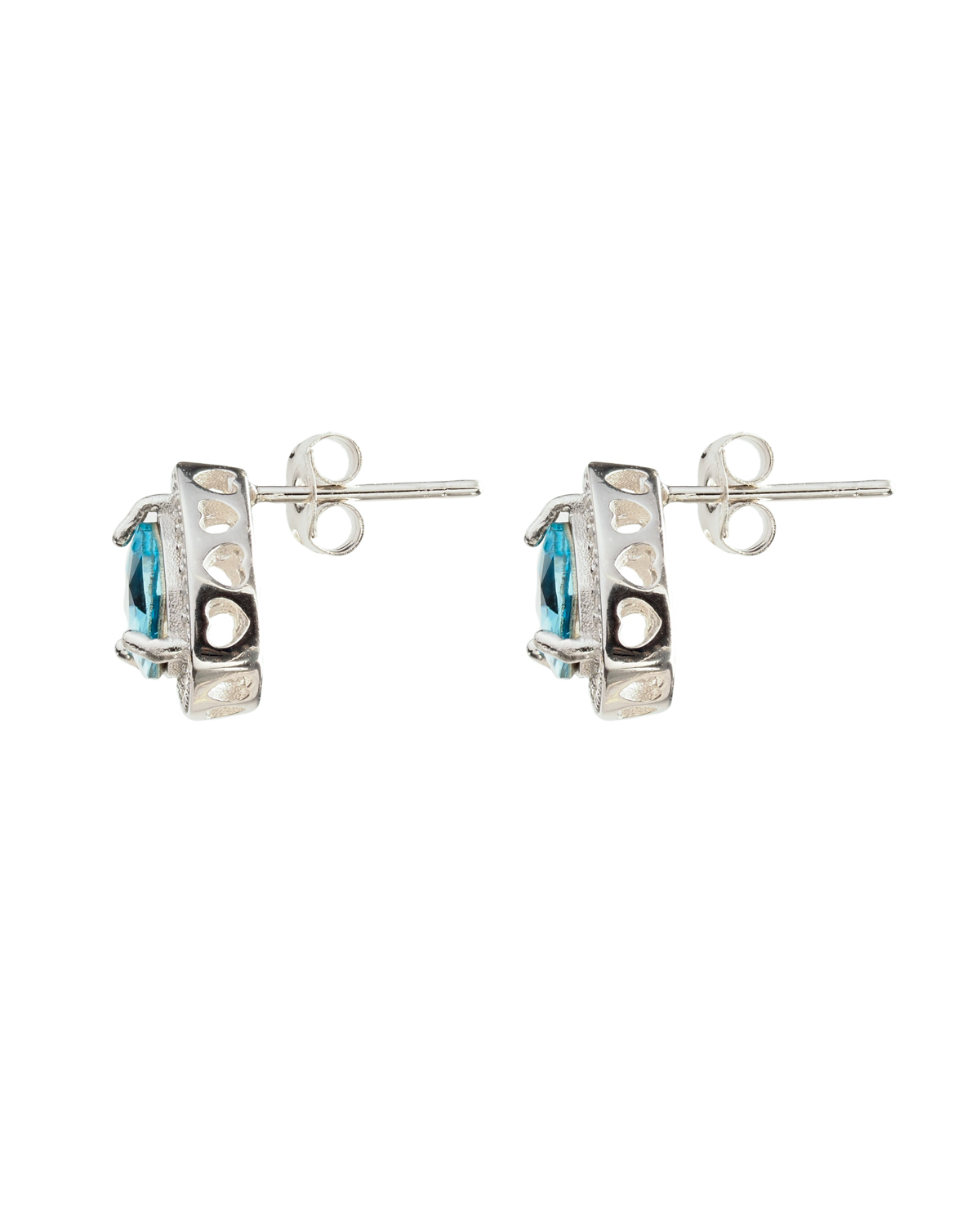 Trilliant aquamarine Silver Earing 2