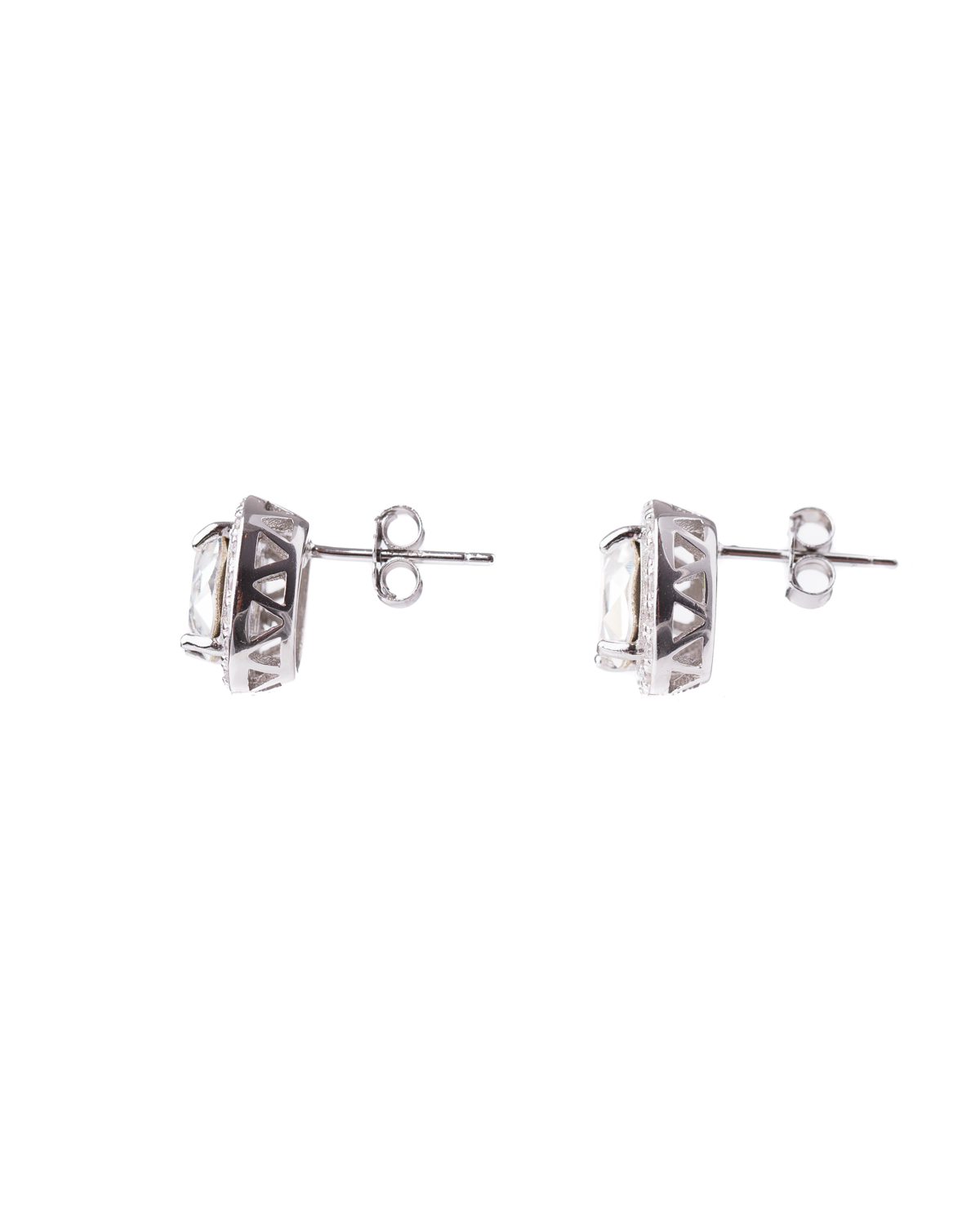 Trilliant Crystal Silver Earrings