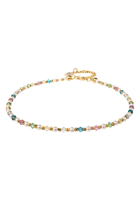 Crystal and Pearls Necklace - Colorful