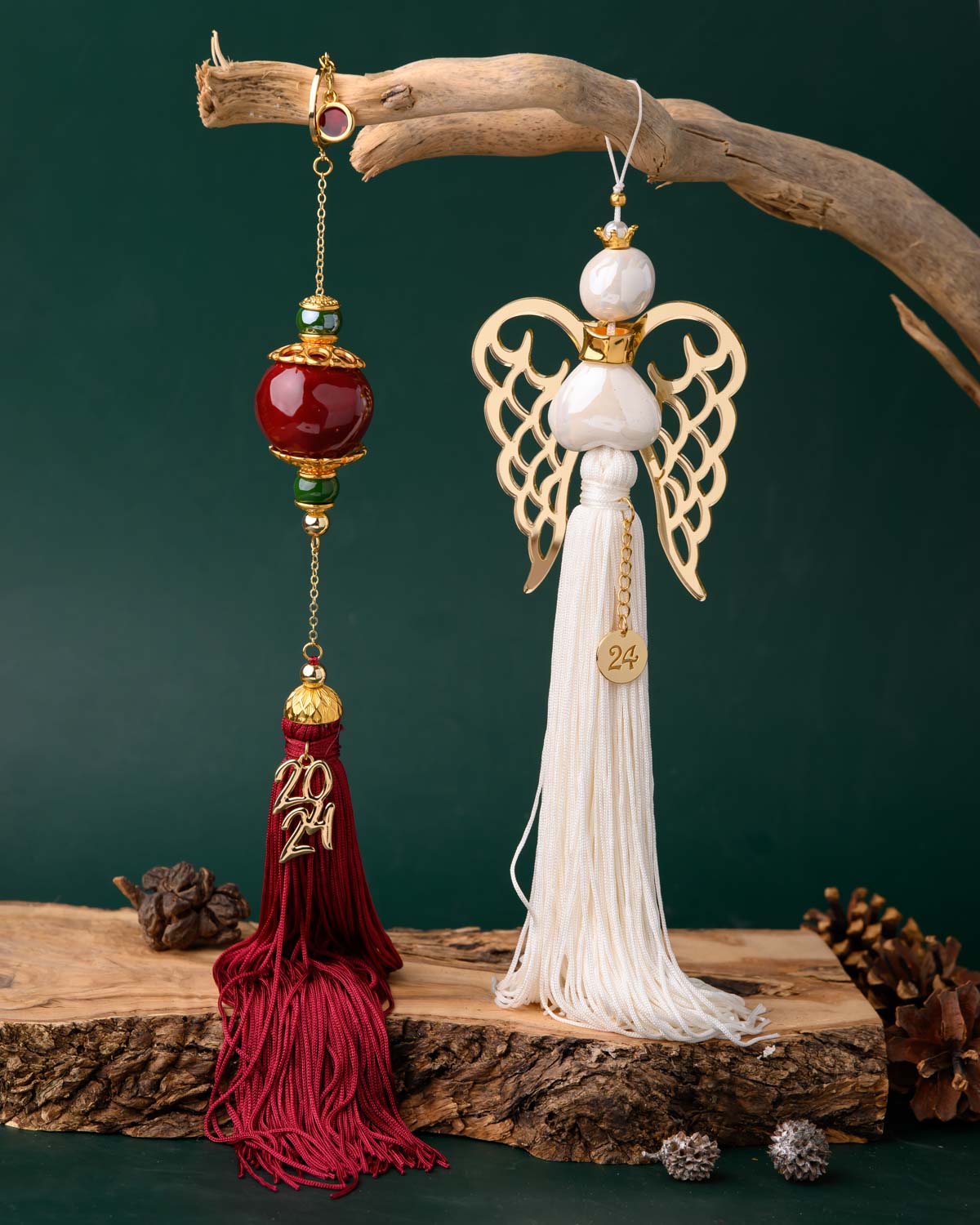 Angel and pomegranate new year charm