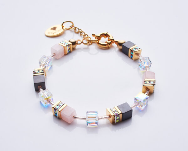 Aurore and Roze Quartz Wristlet - Handcrafted Gemstone Accessory