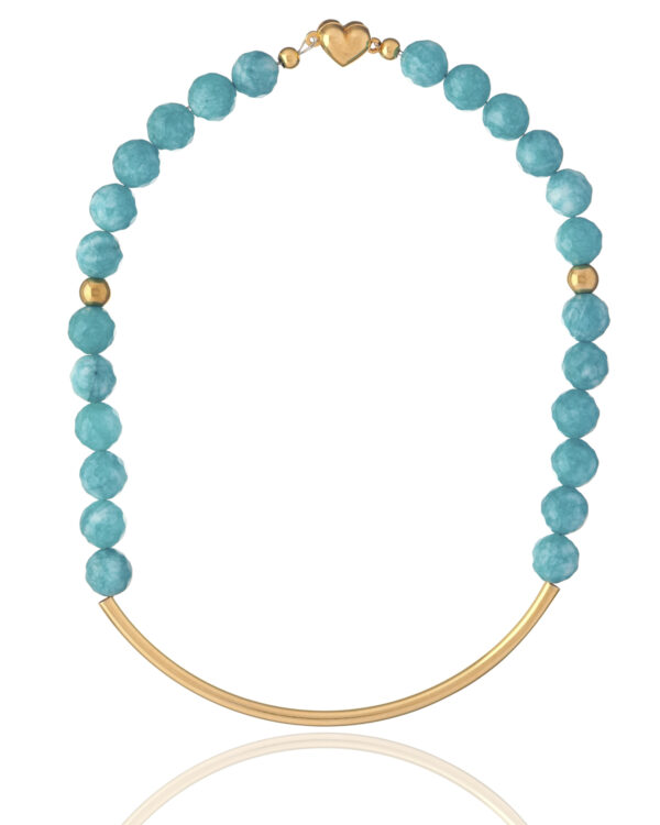 Light Blue Jade Necklace with Sterling Silver Chain