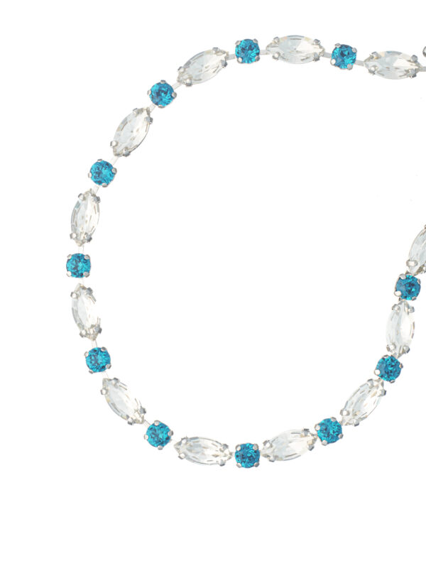Blue Zircon and Crystal Necklace