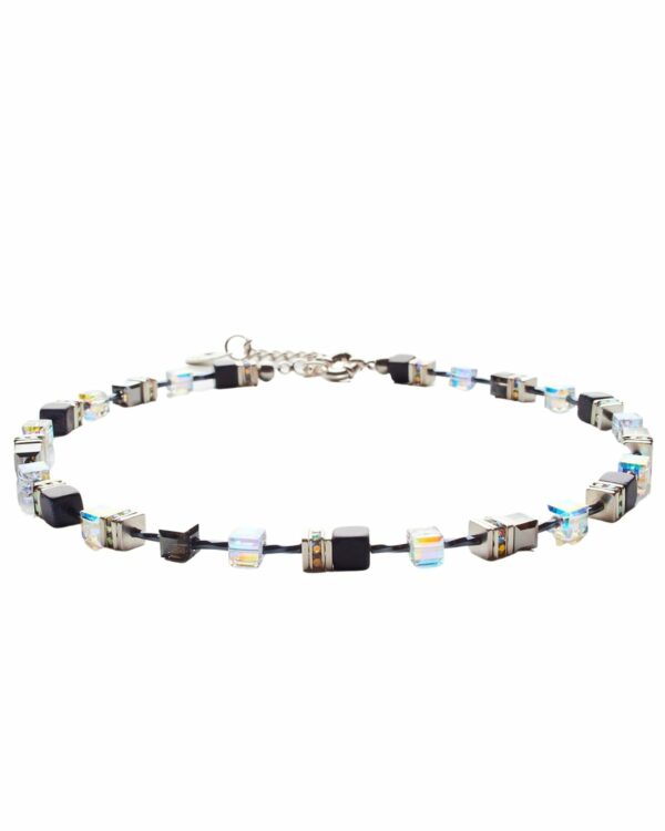 Aurore and Bluesand Necklace with silver accents and geometric design