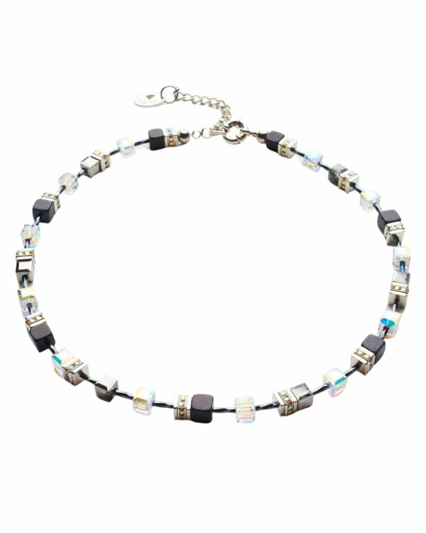 Aurore and Bluesand Necklace with silver accents and geometric design