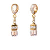 Golden Shadow Silver Earrings with pear and cube-shaped crystals
