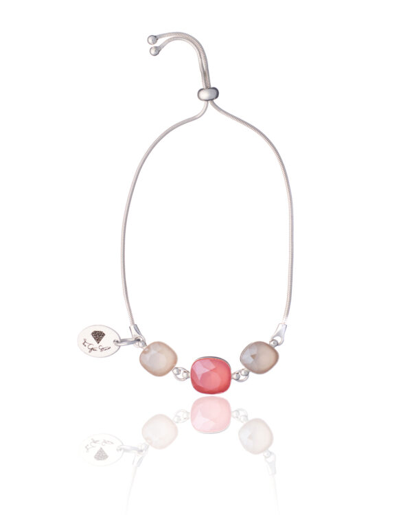 Coral adjustable square bracelet with elegant design