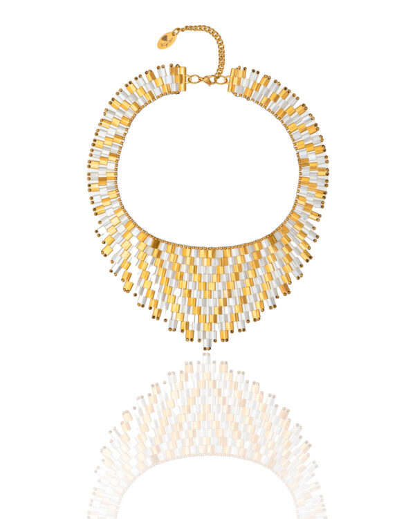 Miyuki Tila Wonder Necklace White - Elegant Jewelry Piece