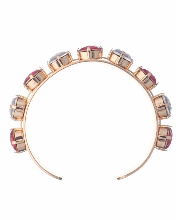 Rose Gold Adjustable Bangle Bracelet with Sparkling Rose Crystals