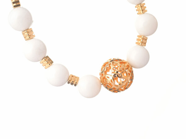 Beautiful White Coral Necklace With Filigree Element
