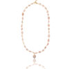 Rose Quartz Necklace with Heart Charm for women