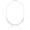 Allover Short Rhodium Necklace with Multicolor Crystals