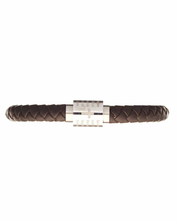 Handcrafted black leather braid bracelet