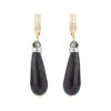 37wg34040 The Gem Stories Drop Silver Earrings Black Color Double Cubic Zirconia Leverback 2