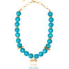 Dynamic Vivid Blue Agate Necklace with Silver Clasp
