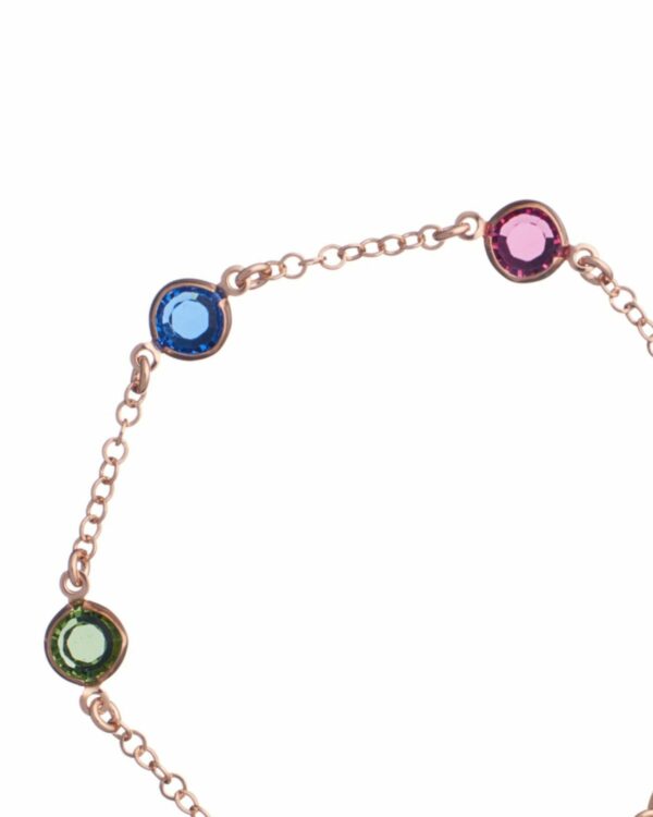 Multicolor crystal bracelet in a rose gold finish