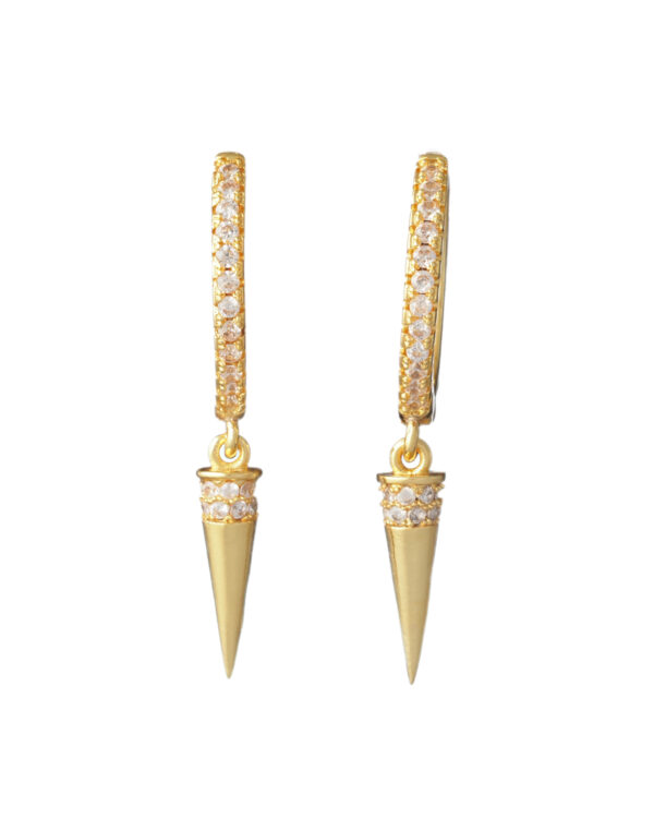 Drops Gold Plated Earrings - Delicate Pave-Set Crystals
