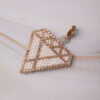 Miyuki Cuties Element – Diamond pendant made with white and rose gold beads