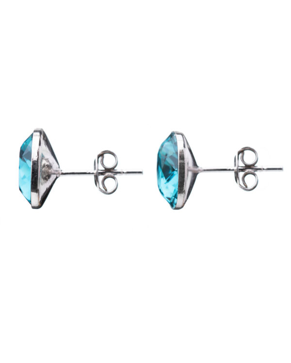 Square Indicolite Crystal Silver Earrings