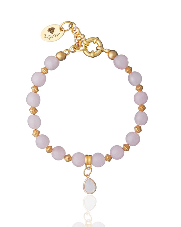 Rose Quartz Bracelet with Element - Handcrafted Crystal Jewelry
