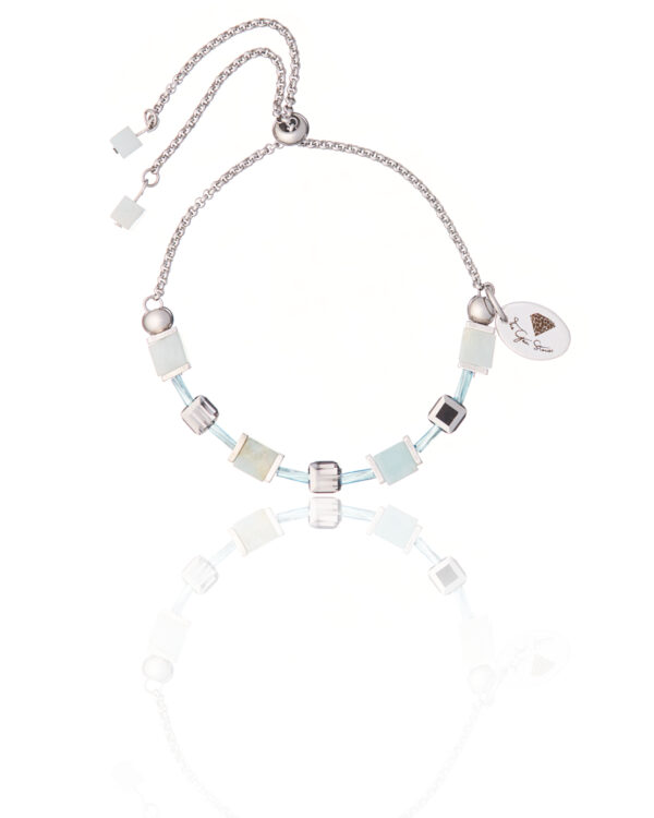 Adjustable Amazonite Bracelet with natural stone beads.
