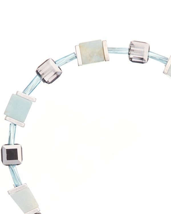 Handcrafted adjustable bracelet with Amazonite beads.