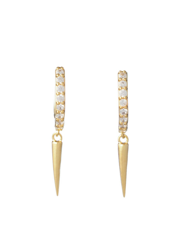 Drops 925 Gold Plated Earrings – Elegant Pave-Set Crystals
