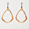 Large Gold Abstract Teardrop Earrings with Dark Hooks